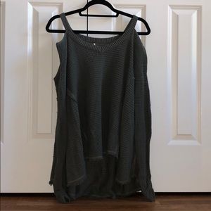 Free People Sweaters - Free People army green cold shoulder sweater Free People Sweaters - Free People army green cold shoulder sweater